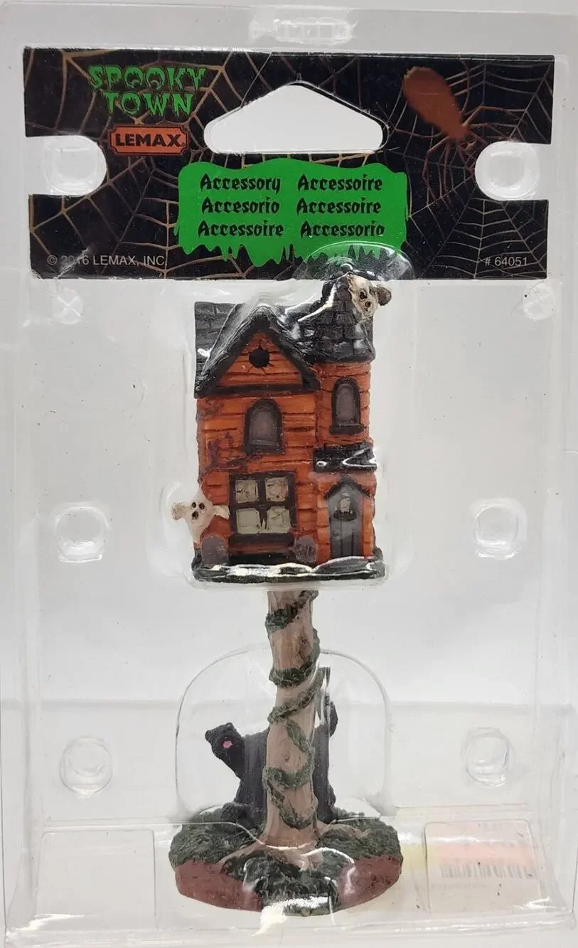 Lemax 64051 HAUNTED BIRDHOUSE Spooky Town Accessories Halloween 2016 Black Cat